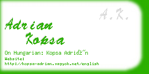 adrian kopsa business card